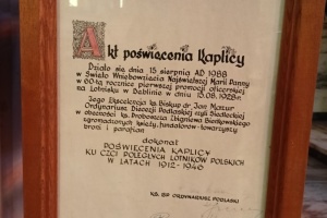 akt poświęcenia kaplicy
